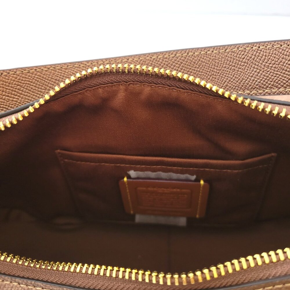 Coach CCL27 Metallic Signature Aria Shoulder Handbag Bag Brown Copper Crossbody - Picture 7 of 7
